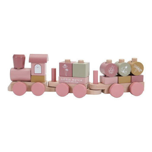 Wooden Stacking Train- Wild Flowers - Little Dutch