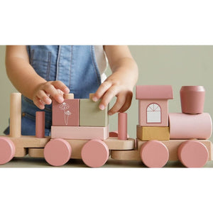 Wooden Stacking Train- Wild Flowers - Little Dutch