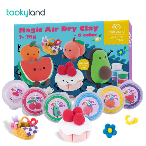Magic Air Dry Clay-6 Colors-Tookyland