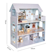 Load image into Gallery viewer, Wooden Dollhouse With Furniture