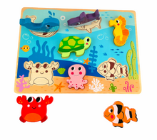 Load image into Gallery viewer, Wooden Marine Chunky Puzzle - Tooky Toy