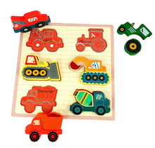 Load image into Gallery viewer, Cognitive Construction Vehicle Chunky Puzzle - Hakko Toys