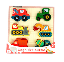 Load image into Gallery viewer, Cognitive Construction Vehicle Chunky Puzzle - Hakko Toys