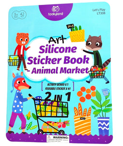 Art Silicone Sticker Book- Animal Market
