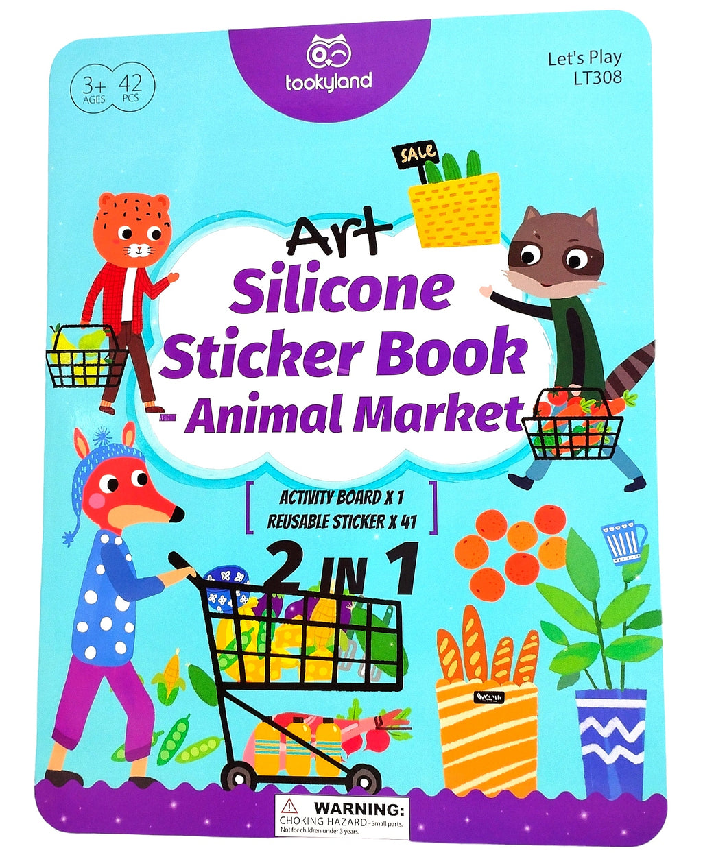 Art Silicone Sticker Book- Animal Market