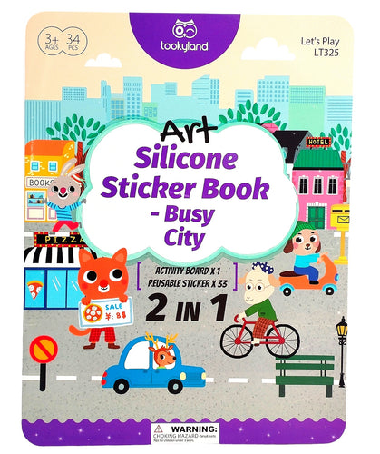 Art Silicone Sticker Book - Busy City - Tookyland