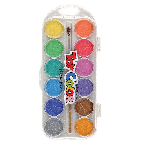 Toy Color – Watercolours – Pearly – 12 Colours Tablets With Brush