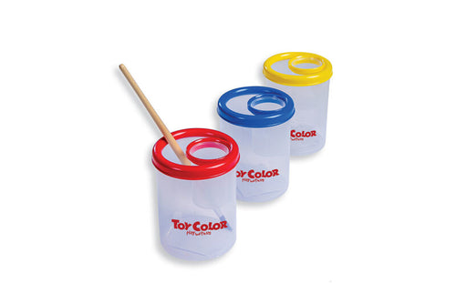 Round Brush Holder Assorted Colours: Yellow, Blue & Red