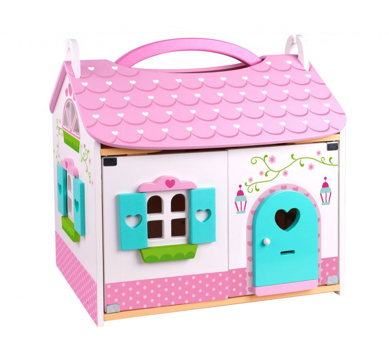 Wooden Doll Cottage - Furniture Included - Tooky Toy