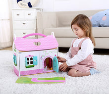 Load image into Gallery viewer, Wooden Doll Cottage - Furniture Included - Tooky Toy