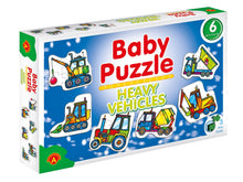 Load image into Gallery viewer, Progressive Toddler Puzzle - Heavy Vehicles - Wise Owl