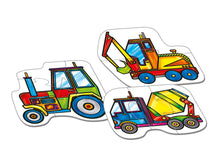 Load image into Gallery viewer, Progressive Toddler Puzzle - Heavy Vehicles - Wise Owl