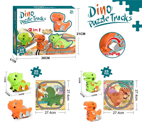 Wind Up Dino Puzzle  2 in 1 Combo