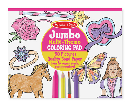 Jumbo 50-Page Kids' Colouring Pad - Horses, Hearts, Flowers, and More - Melissa & Doug