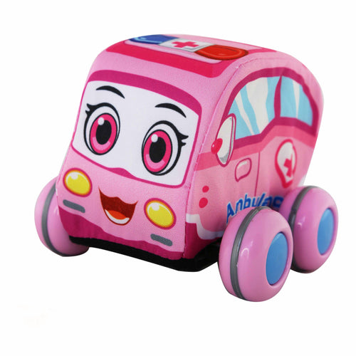 Fabric Pull-Back Car - Pink Ambulance