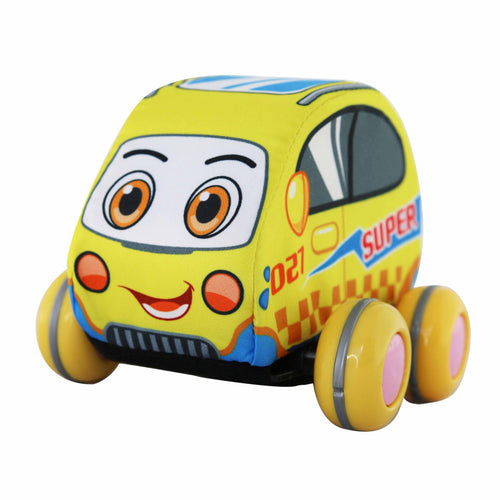 Fabric Pull-Back Car - Yellow Racer