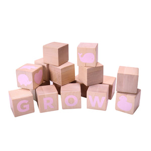 Wooden Alphabet Blocks (Pink)