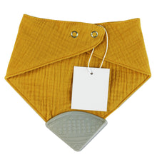 Load image into Gallery viewer, Teether Bib - Mustard - Tiger Lily