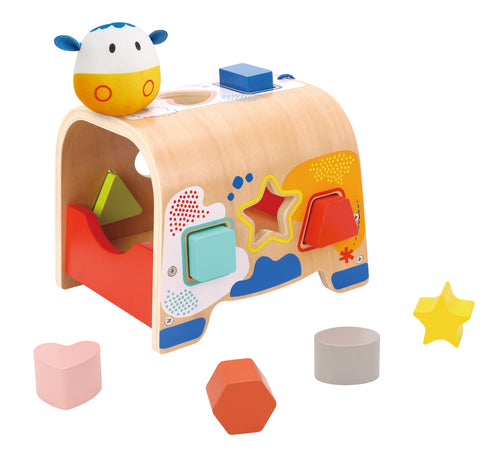 Wooden Shape Sorting Cow - Tooky Toy