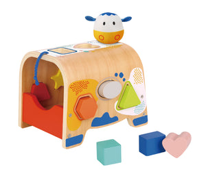 Wooden Shape Sorting Cow - Tooky Toy