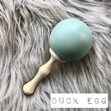Load image into Gallery viewer, Wooden Rattle - Duck Egg - Tiger Lily