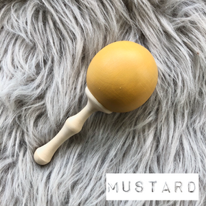 Wooden Rattle - Mustard - Tiger Lily