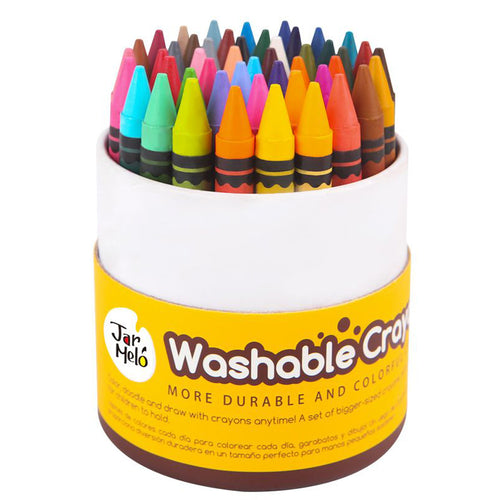 Washable Crayons - 48 Colours - Jar Melo