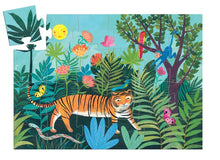 Load image into Gallery viewer, The Tiger&#39;s Walk Silhouette Puzzle - Djeco - 24 pc